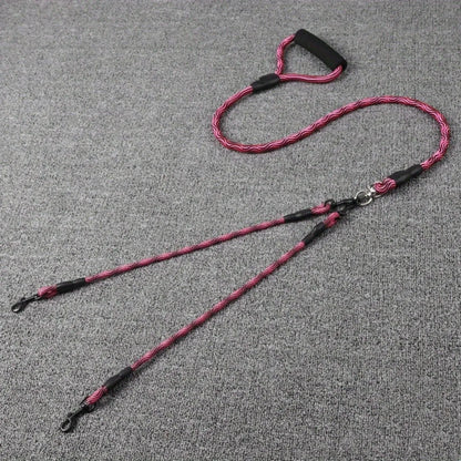 Pet Double Head Dog Walking Leash, One Tow Two Leash