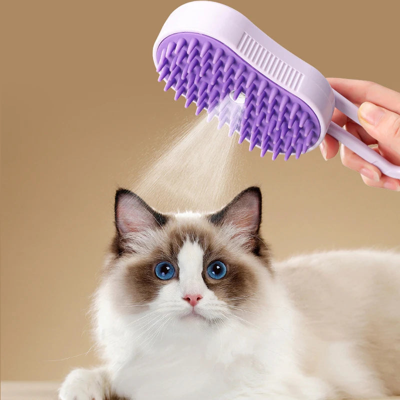 Steam Brush Electric Spray Cat Hair Brush