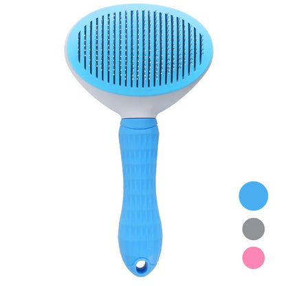 Self-cleaning pet hair removal comb