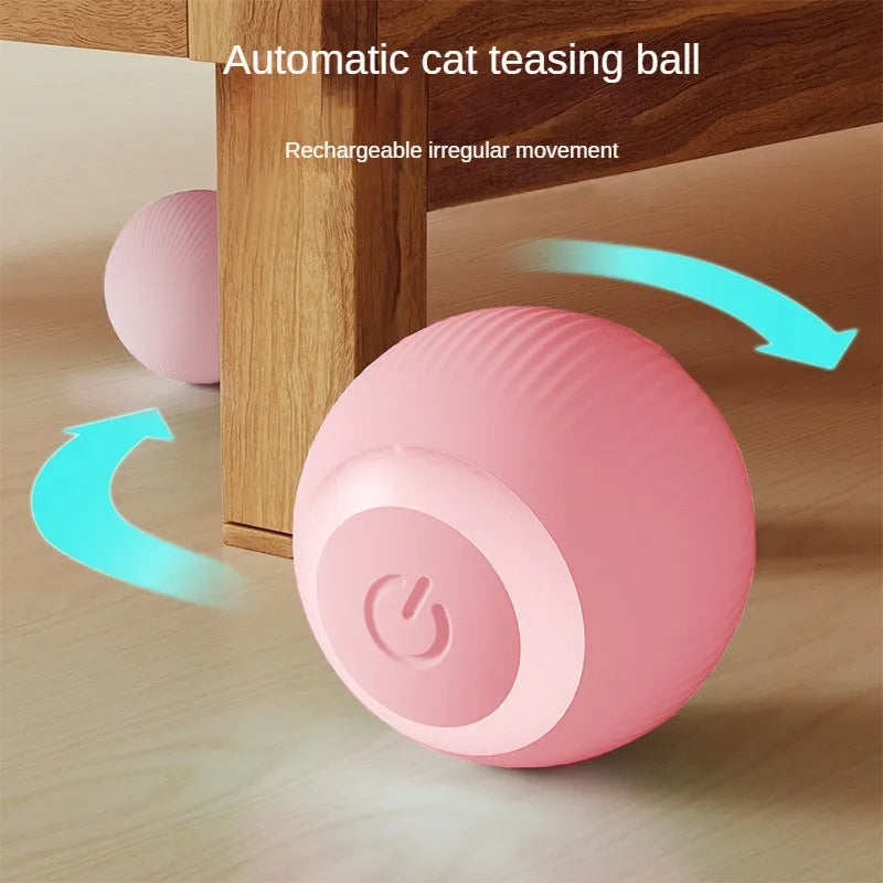 Automatic moving cat toy interactive ball