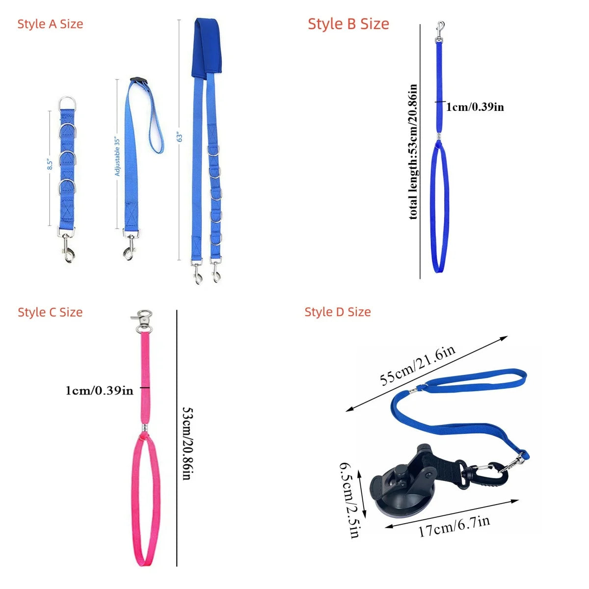 Portable Pet Leash Adjustable Dog D-Ring Bath Strap