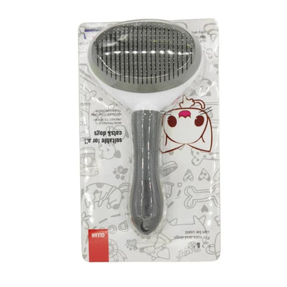 Self-cleaning pet hair removal comb