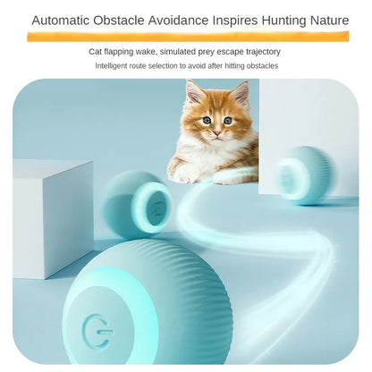 Automatic moving cat toy interactive ball