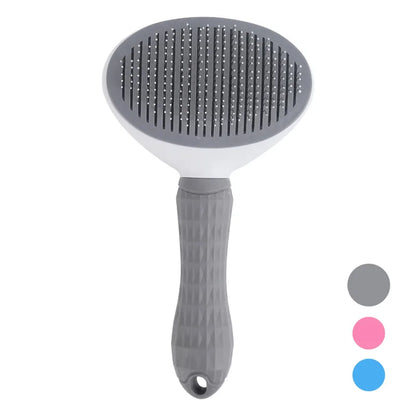 Self-cleaning pet hair removal comb