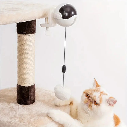 Educational Pet Toys Automatic Retractable Cat Teaser Ball Rotating Interactive