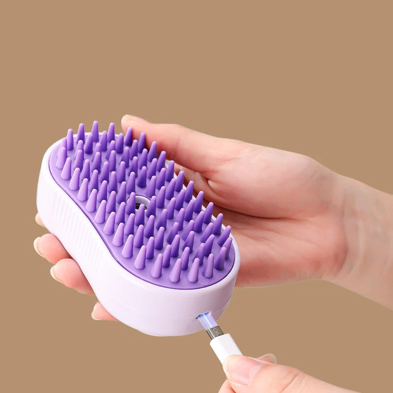 Steam Brush Electric Spray Cat Hair Brush